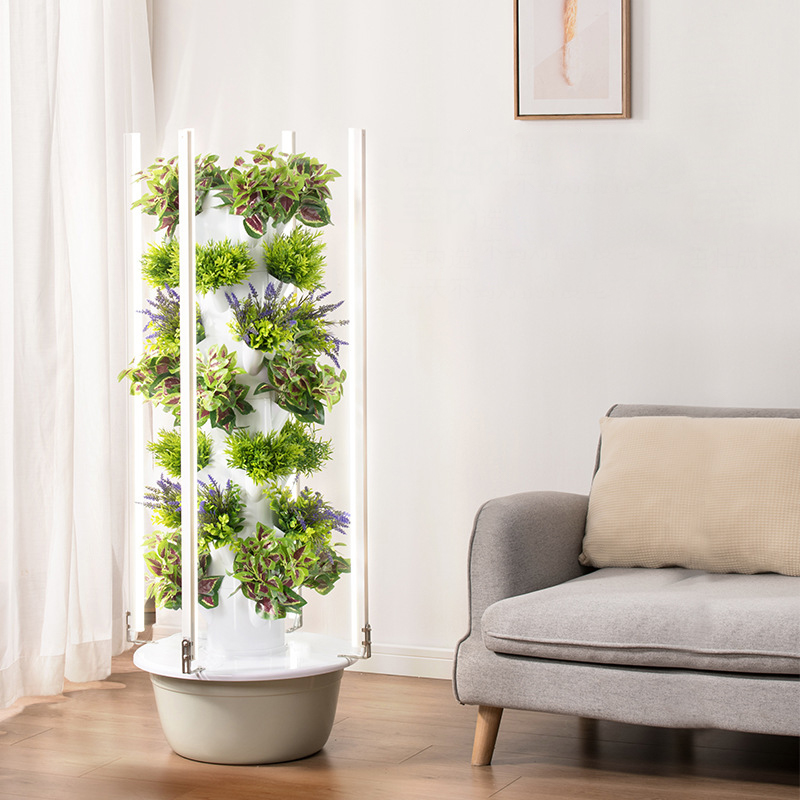 LED育成ライト付きスペースツリー垂直水耕タワーインテリジェ - Plant Pot のレビューと価格