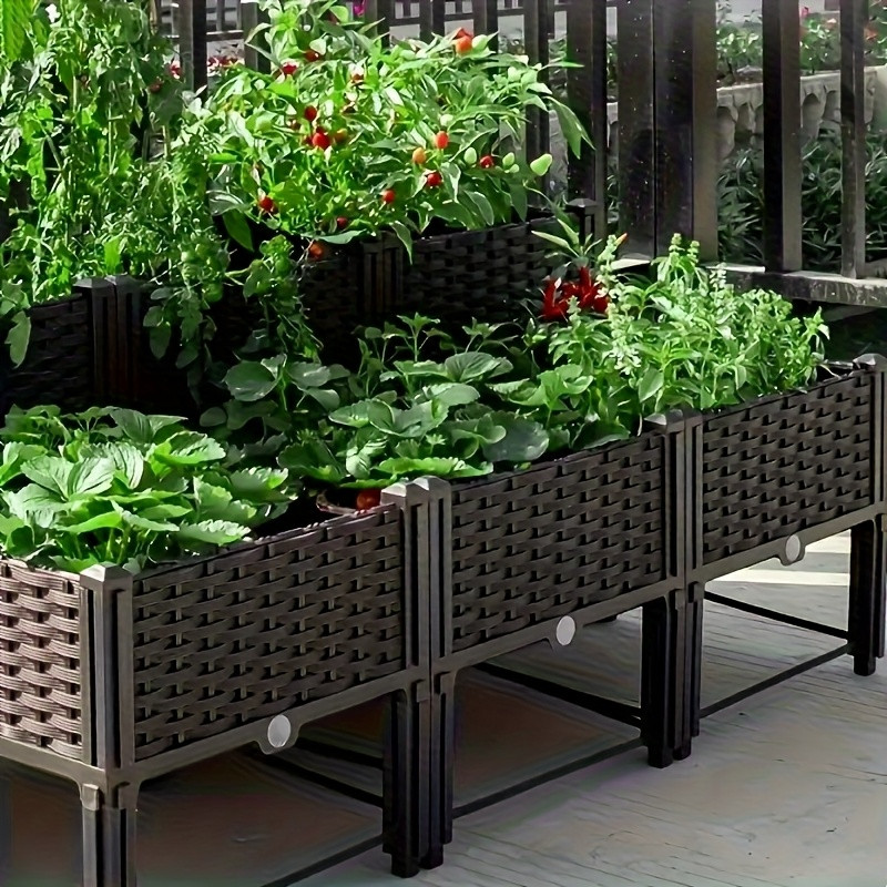 ガーデンレイズドベッド、自動給水装置と排水穴付きの高床式フラ - Raised Garden Bed のレビューと価格