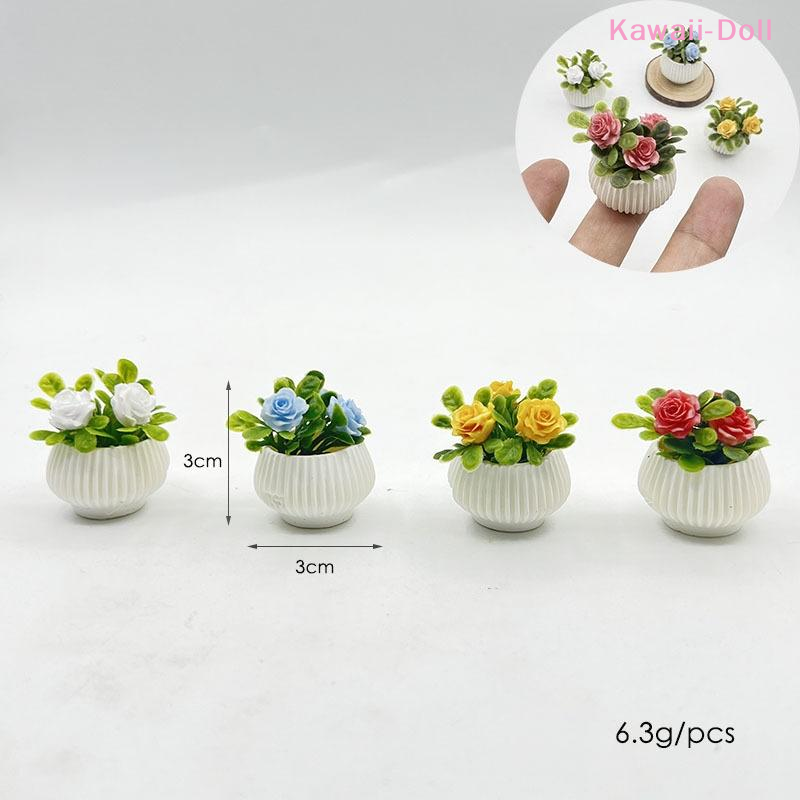 1 個ミニチュアミニバラ植物鉢植え植物モデルドールハウスシー - Plant Pot のレビューと価格