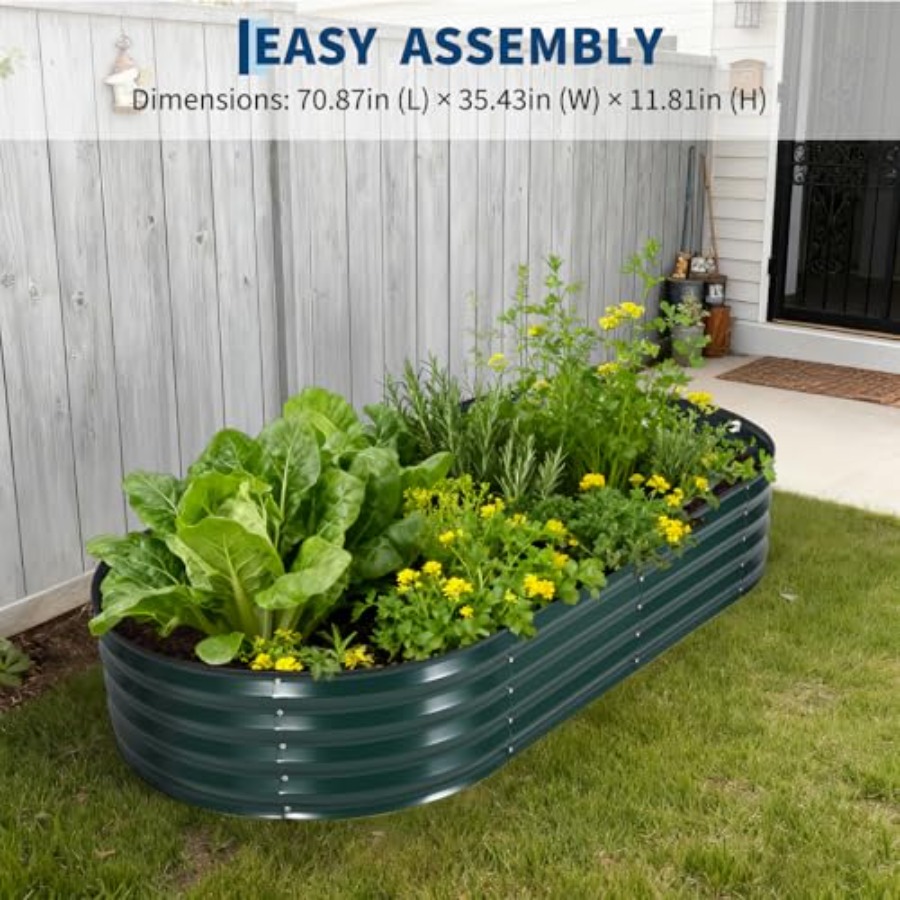 屋外用、亜鉛メッキ鋼製の高床式菜園キット（カバー付き）：耐食 - Raised Garden Bed のレビューと価格