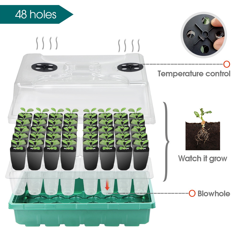 冬の苗ボックス加熱パッド暖かい保育園ポットキット庭屋内植物栽 - Seed Starter Tray のレビューと価格