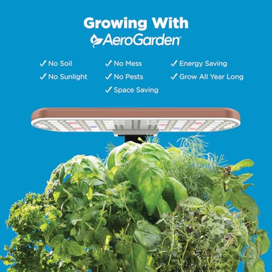 一年中ハーブや野菜を栽培できる屋内水耕栽培庭園。モカ色のエア - Indoor Herb Garden のレビューと価格